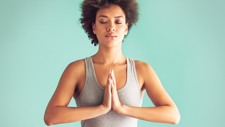 A woman doing a yoga.