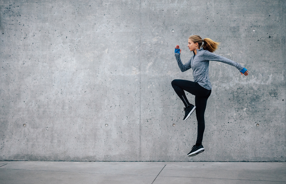 Woman jogging outside. 