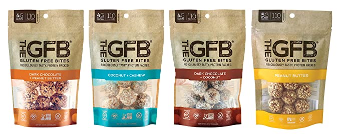 The GFB Gluten Free Protein Bites, Variety Pack, 4 Ounce (4 Count), Vegan Dairy Free, Non GMO, Soy Free